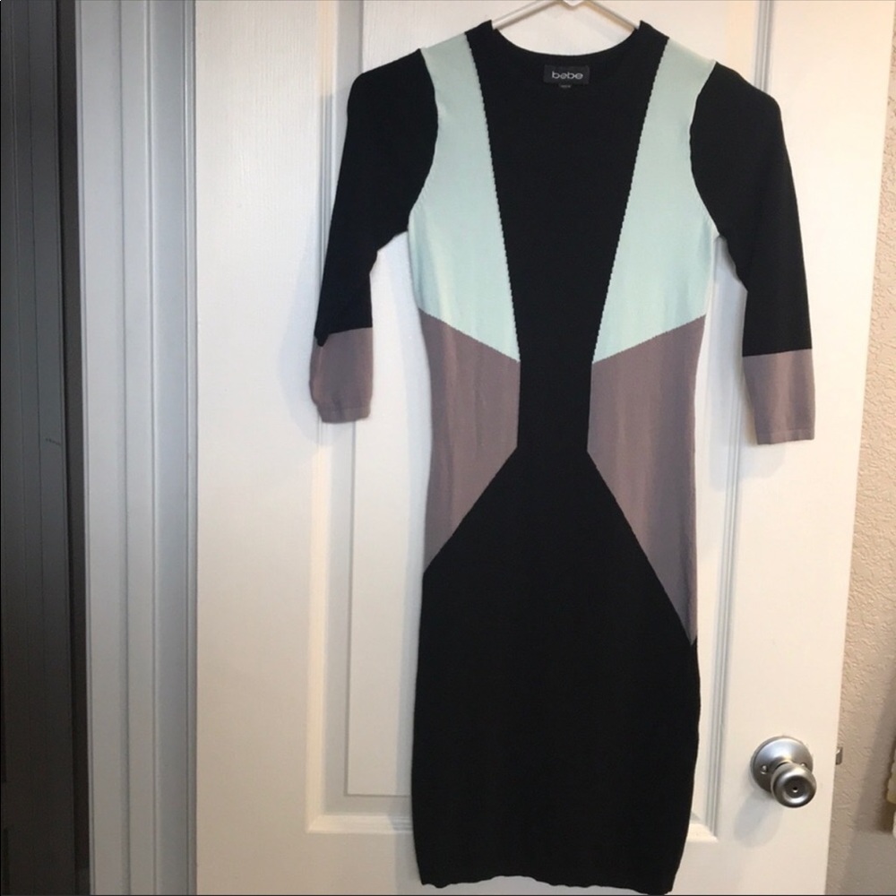 Bebe color block sweater dress